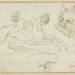 Four Sketches: Griffin, Grotesque Head, Head of Satyr, Bent Leg